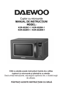 Manual Daewoo KOR-6S2BW-1 Cuptor cu microunde