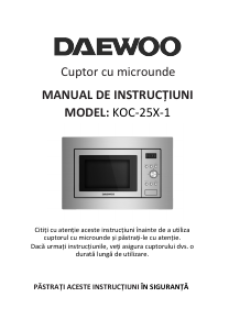 Manual Daewoo KOC-25X-1 Cuptor cu microunde