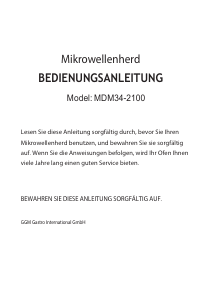 Bedienungsanleitung GGM Gastro MDM34-2100 Mikrowelle