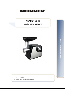 Manual Heinner MG-1330BKIX Meat Grinder