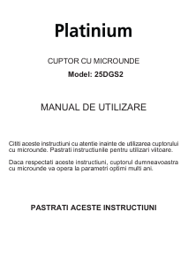 Manual Platinum 25DGS2 Cuptor cu microunde
