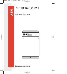 Bedienungsanleitung AEG PREFERENCE 64455 I Geschirrspüler