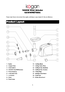 Manual Kogan KA16WMETGRA Meat Grinder