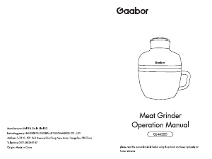 Manual Gaabor GJ-M30D Meat Grinder