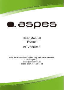 Manual Aspes ACV85501E Congelador