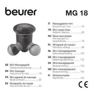 Bruksanvisning Beurer MG 18 Massasjeapparat