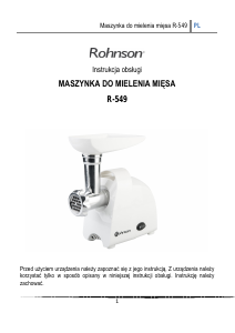 Instrukcja Rohnson R-549 Maszynka do mielenia