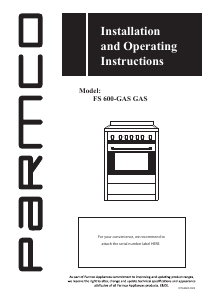 Manual Parmco FS 600-GAS Range