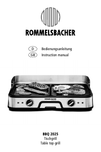 Manual Rommelsbacher BBQ 2025 Table Grill