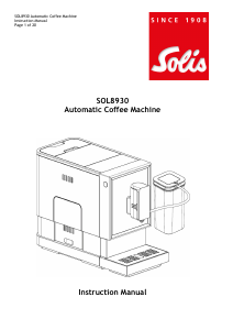 Manual Solis SOL8930 Coffee Machine