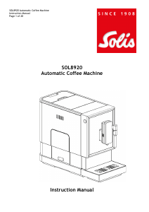 Manual Solis SOL8920 Coffee Machine