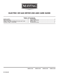 Manual Maytag 4KMEDC440JW Dryer