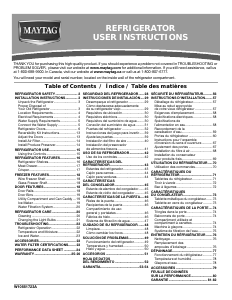 Mode d’emploi Maytag M1BXXGMYB Réfrigérateur combiné