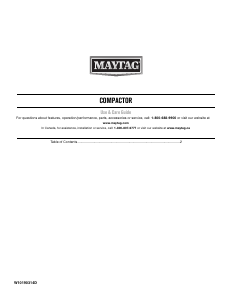 Handleiding Maytag MTUC7000AWB Afvalpers