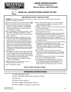 Handleiding Maytag MAT20CSAGW Wasmachine