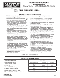 Manuale Maytag MAT20PNAGW Lavatrice