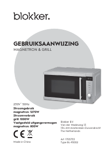 Handleiding Blokker BL-95002 Magnetron