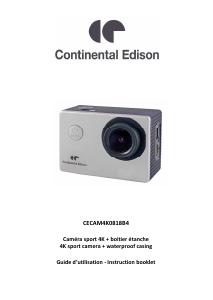 Mode d’emploi Continental Edison CECAM4K0818B4 Caméscope action