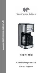 Mode d’emploi Continental Edison CECF12TlX Cafetière