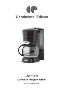 Mode d’emploi Continental Edison CECF12PB Cafetière