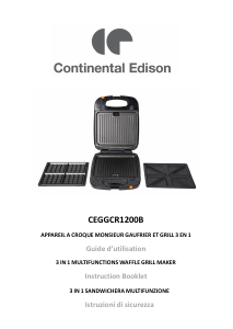 Handleiding Continental Edison CEGGCR1200B Contactgrill