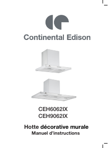 Handleiding Continental Edison CEH6062IX Afzuigkap