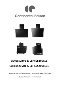 Handleiding Continental Edison CEH6052FULLB Afzuigkap