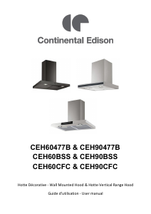 Manual Continental Edison CEH90CFC Cooker Hood