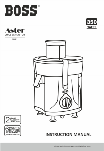 Manual Boss B621 Aster Juicer