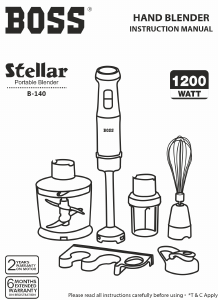 Manual Boss B140 Stellar Hand Blender