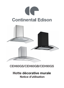 Mode d’emploi Continental Edison CEH60GS Hotte aspirante