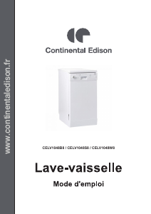 Mode d’emploi Continental Edison CELV1048B8 Lave-vaisselle