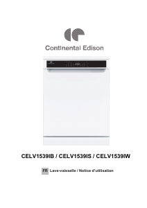 Mode d’emploi Continental Edison CELV1539IB Lave-vaisselle