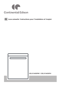 Mode d’emploi Continental Edison CELV13453PS1 Lave-vaisselle