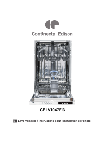 Mode d’emploi Continental Edison CELV1047FI3 Lave-vaisselle