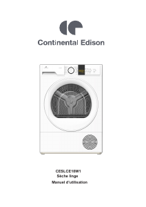 Mode d’emploi Continental Edison CESLCE10W1 Sèche-linge