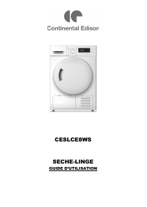 Mode d’emploi Continental Edison CESLCE8WS Sèche-linge