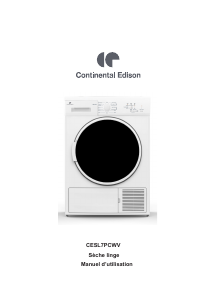 Mode d’emploi Continental Edison CESL7PCWV Sèche-linge