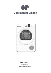 Mode d’emploi Continental Edison CESL10PCW Sèche-linge