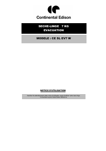 Mode d’emploi Continental Edison CESLEV7W Sèche-linge