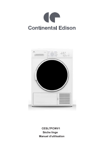 Mode d’emploi Continental Edison CESL7PCWV1 Sèche-linge