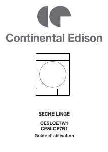 Mode d’emploi Continental Edison CESLCE7B1 Sèche-linge