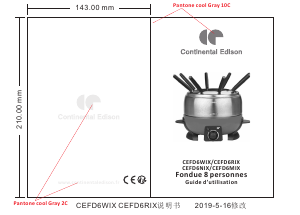 Manual Continental Edison CEFD6WIX Fondue