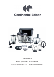 Mode d’emploi Continental Edison CERP1200GB Robot de cuisine