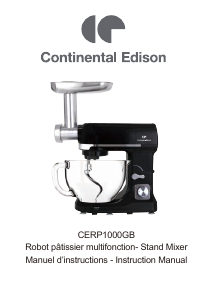 Mode d’emploi Continental Edison CERP1000GB Robot de cuisine