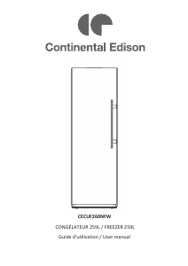 Mode d’emploi Continental Edison CECUF260NFW Congélateur