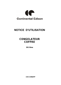 Mode d’emploi Continental Edison CECC295APP Congélateur