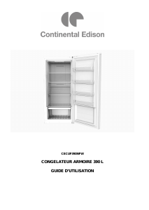 Mode d’emploi Continental Edison CECUF390NFW Congélateur