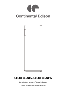 Manual Continental Edison CECUF166NFW Freezer