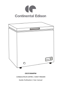 Mode d’emploi Continental Edison CECCF190APPW Congélateur